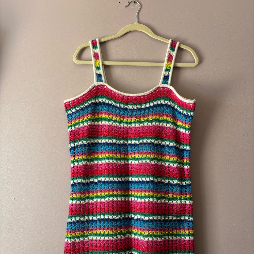 Colorful Crochet Mini Dress - Picture 4 of 5